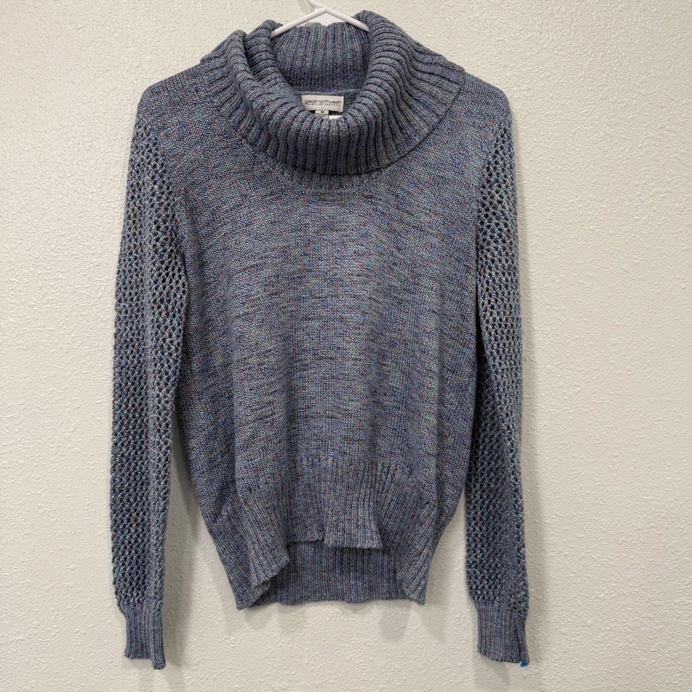 Great Northwest Clothing Company Cowl Neck Speckled‎ Knit Sweater
